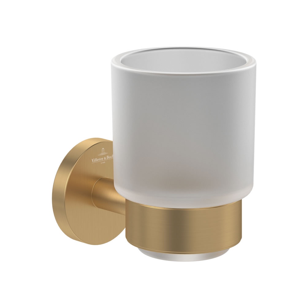 Cutout image of Villeroy & Boch Elements Tender Brushed Gold Tumbler Holder
